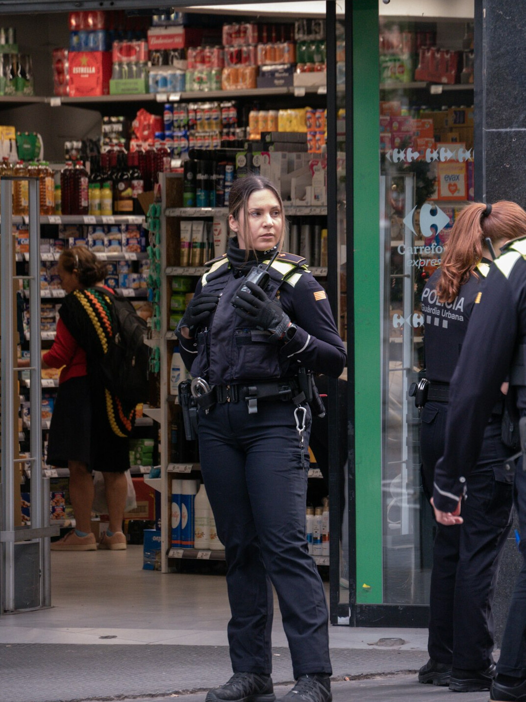 store security guard watching cameras
