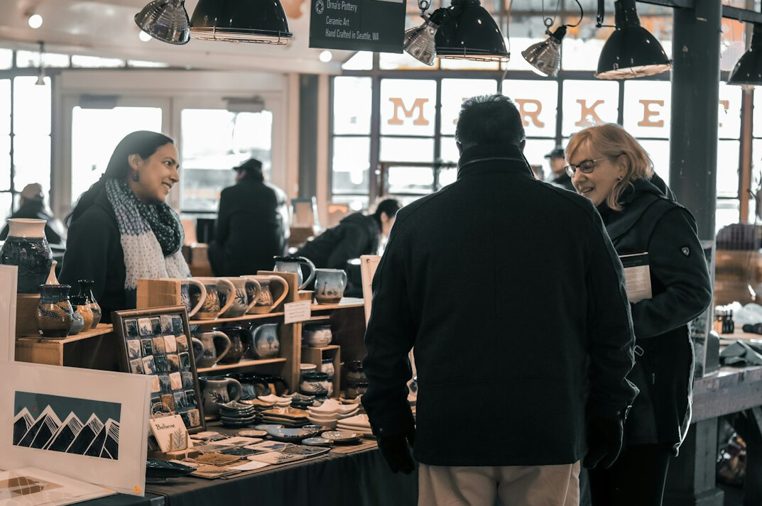 group of people in store