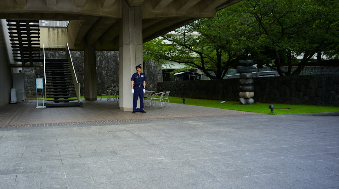 security guard watching monitors